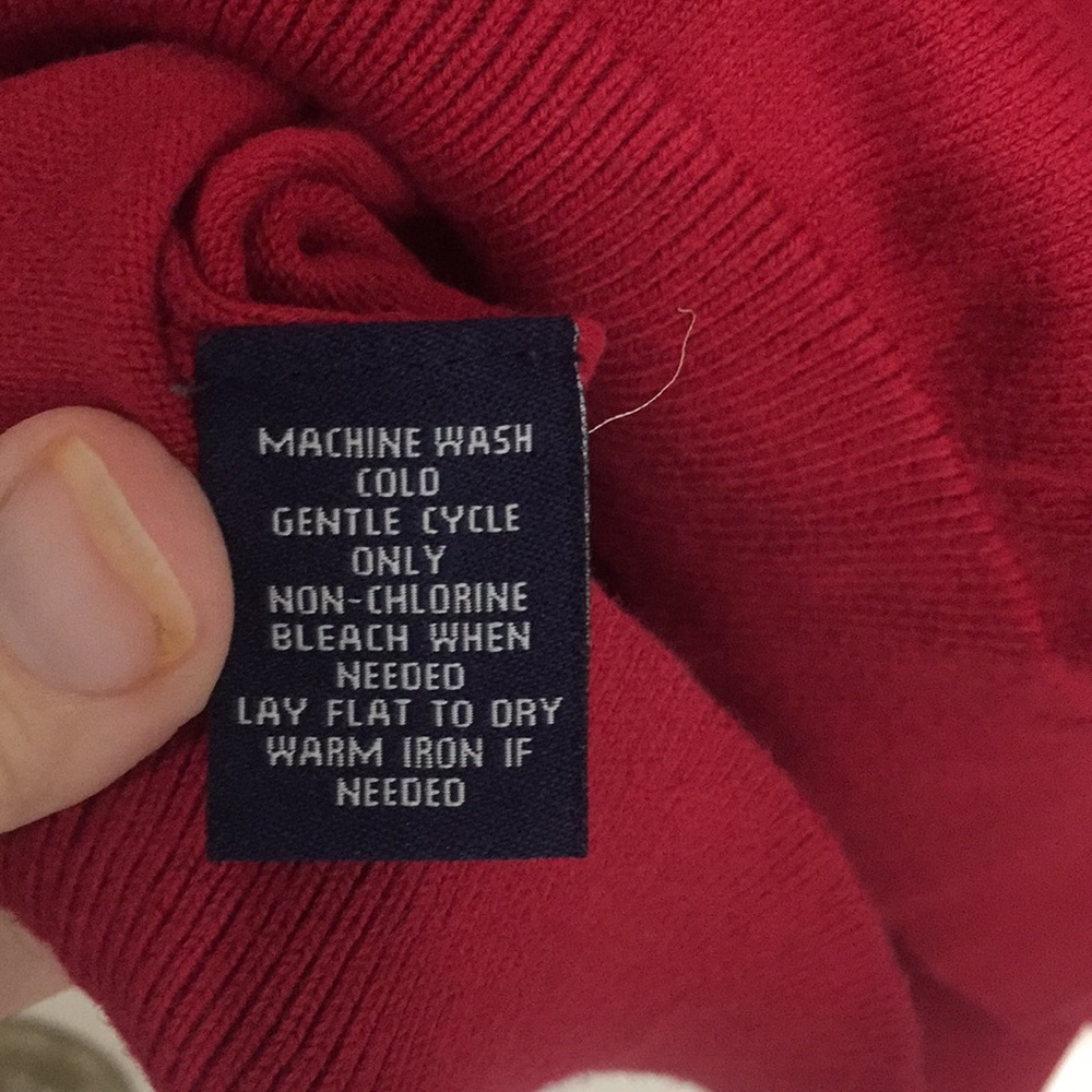 Chaps Ruby Red Ruffle Sweater Sz Large - Picture 6 of 6